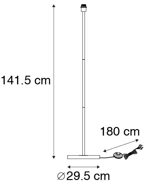 Модерна подова лампа месинг с мраморна основа - Kaso