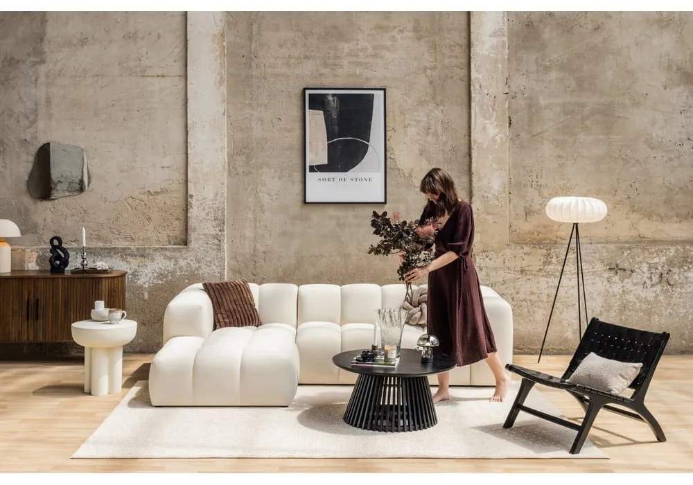 Кафяво-сив кадифен ъглов диван (ляв ъгъл) Cube – Bonami Selection