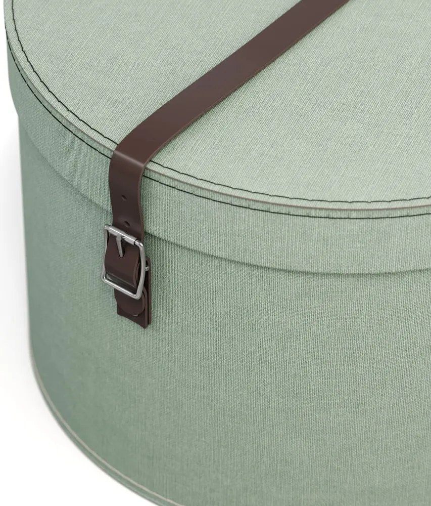 Тюркоазени картонени кутии за съхранение в комплект 2 бр. с капаци ø 37,5x25,5 cm Rut Canvas Paper Laminate – Bigso