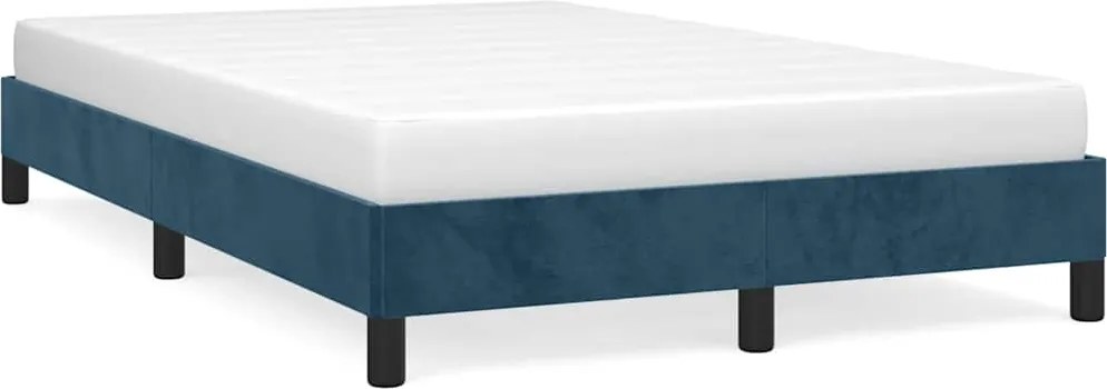 346968 vidaXL Рамка за легло без матрак, тъмносиня, 120x200 см, кадифе
