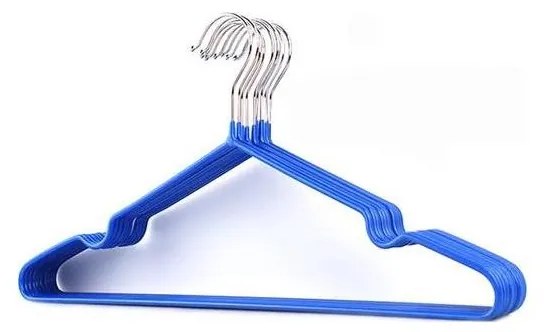 КОМПЛЕКТ 6 бр. метални закачалки 19,5x41 см, синьо