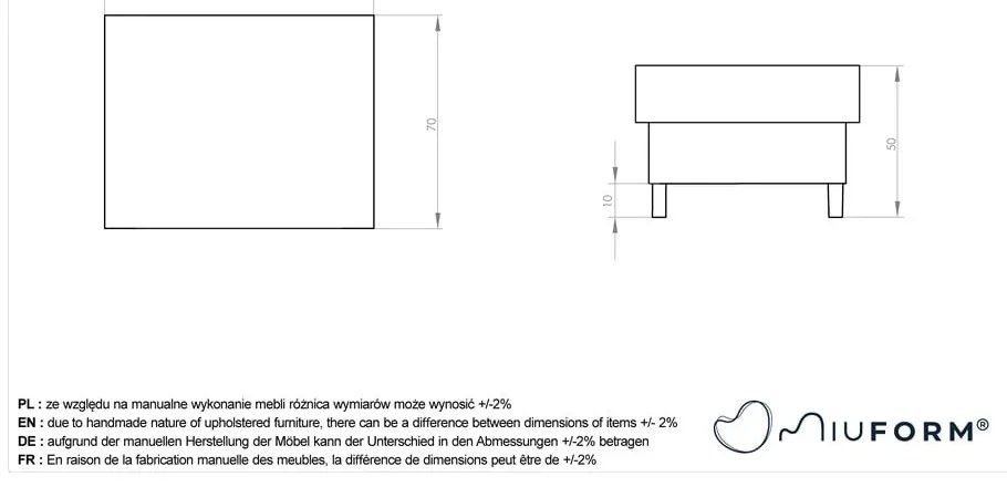Тъмносива табуретка Simon – Miuform