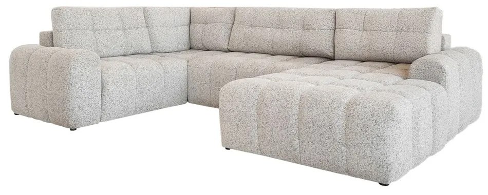 Бежов разтегателен модулен ъглов диван с място за съхранение (ляв ъгъл) Lulu – Miuform