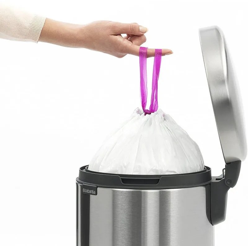 Кош за боклук с педал Brabantia NewIcon 649026, 12 л, Плавно затваряне, Противоплъзгаща основа, Инокс/Мат