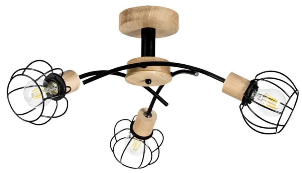 Spot-Light 8224374 - Плафониера VIVIANE 3xE27/60W/230V дъб