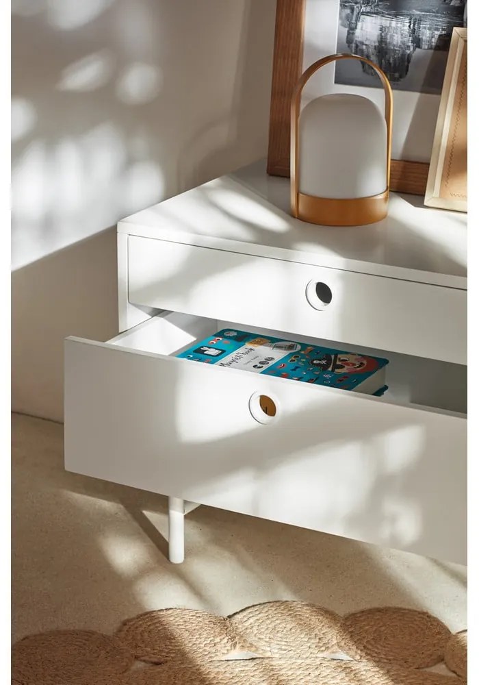 Бяла маса за телевизор 140x52 cm Punto - Teulat