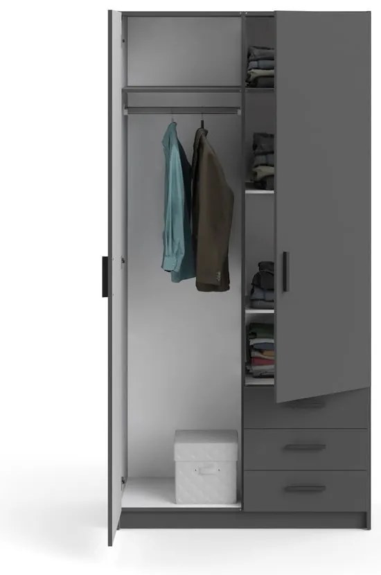 Тъмносив гардероб 99x200 cm Sprint – Tvilum