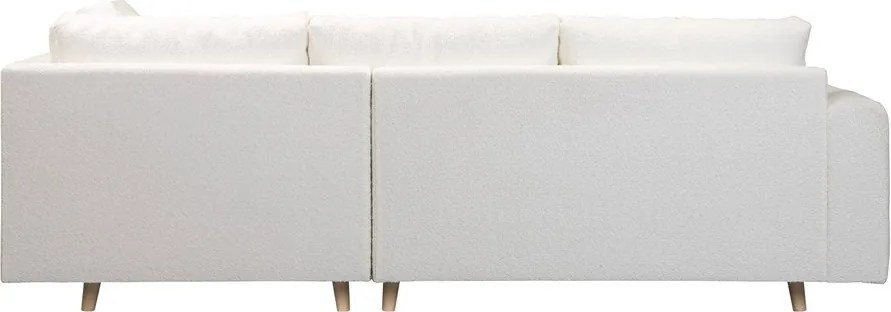 Бял ъглов диван от плат букле (десен ъгъл) Ariella - Ropez
