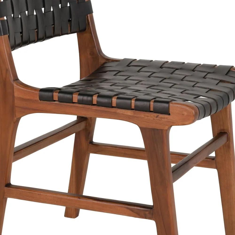 Черно-кафяви трапезни столове от тиково дърво в комплект от 2 броя Perugia - House Nordic