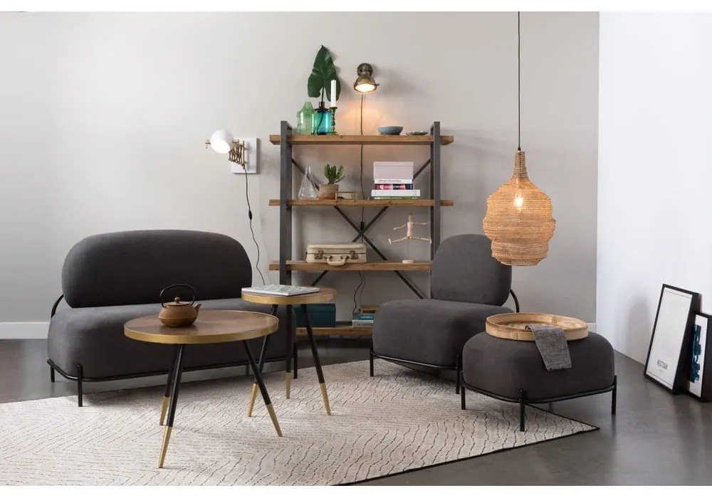 Жълта табуретка за крака Polly - White Label