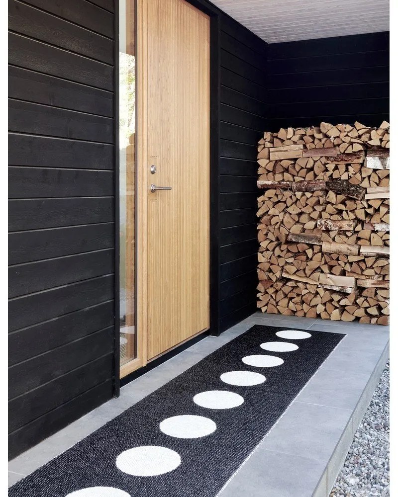 Черно-бяла пътека за открито и закрито 70x150 cm Vera Black – Pappelina