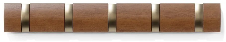 Кафява стенна закачалка от масивна топола Flip – Umbra
