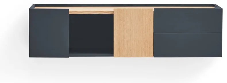 Нисък скрин в антрацит и естествен дъб 110x23 cm Otto - Teulat