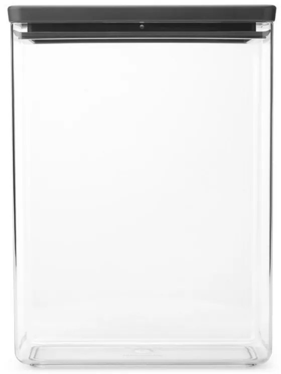 Кутия за съхранение Brabantia Tasty+ Stackable 1008877, 5.4 л, Силиконово уплътнение, Без BPA, Тъмносив