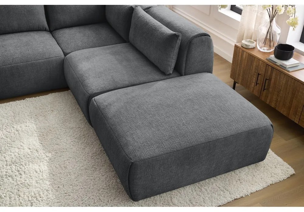 Сив ъглов диван (променлив) Jeanne - Bobochic Paris