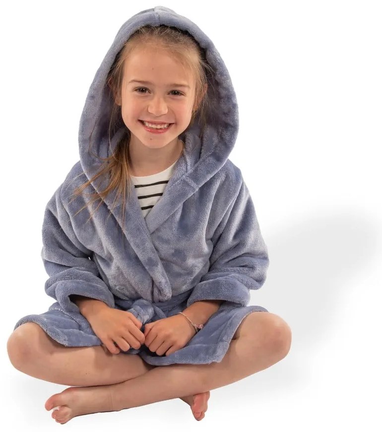 Синя детска хавлия размер 134-140 от микроплюш Delux – Tiseco Home Studio