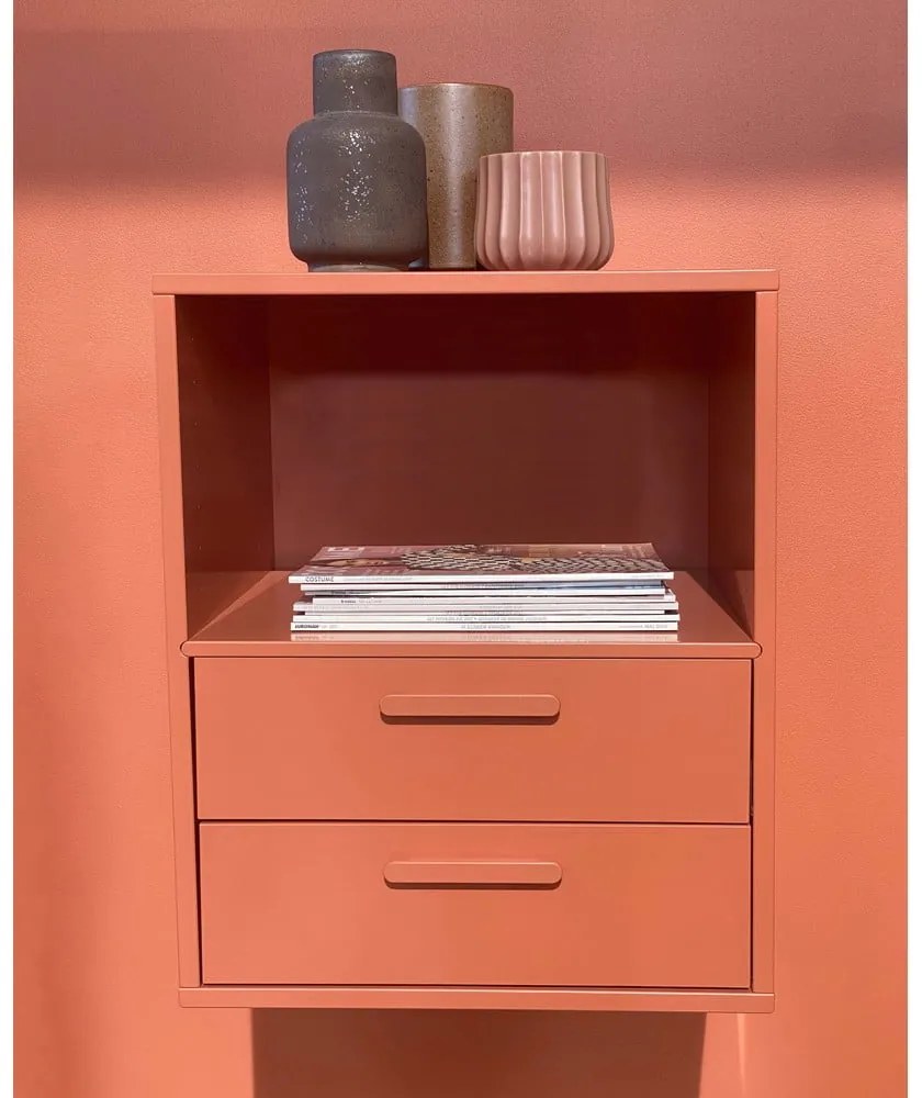 Тухлено червено стенно нощно шкафче с 2 чекмеджета Keep by Hammel - Hammel Furniture