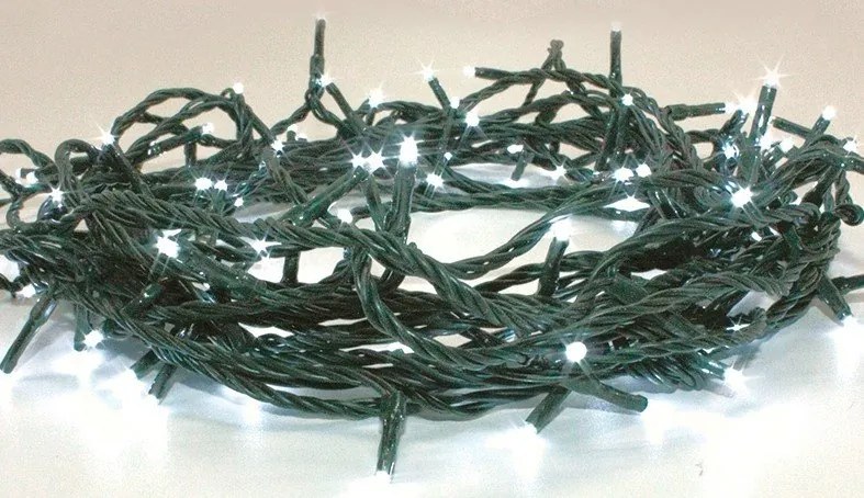 100 Коледа крушка LED в ред на 5см-Cool бял (10) парчета