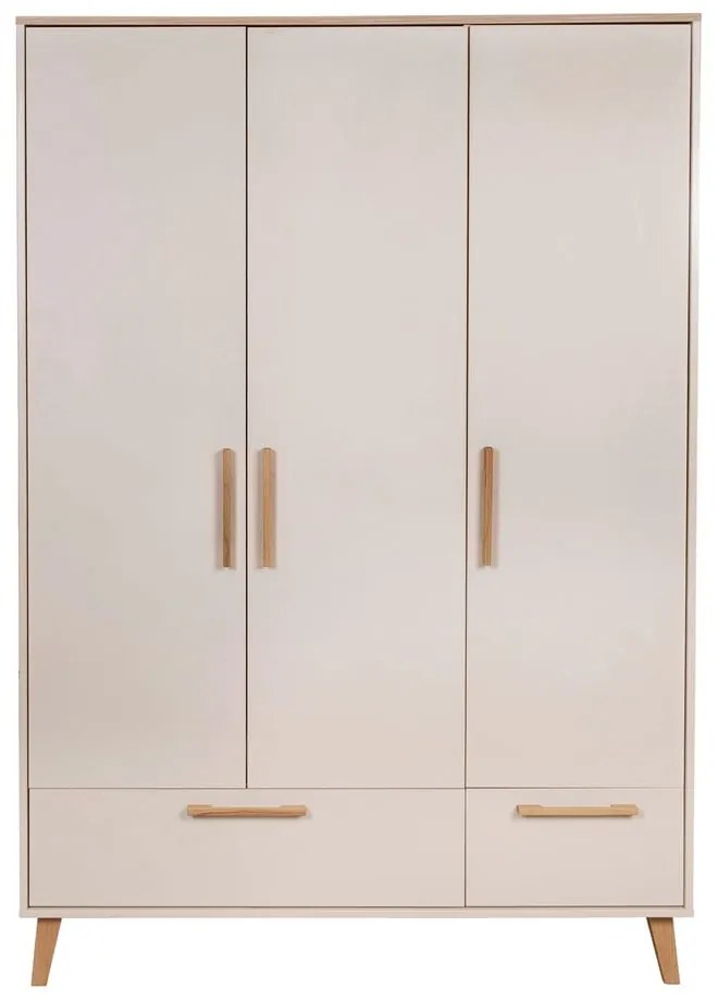 Кремав/в естествен цвят детски гардероб от декор от дъб 138x200x55 cm Jil – Roba