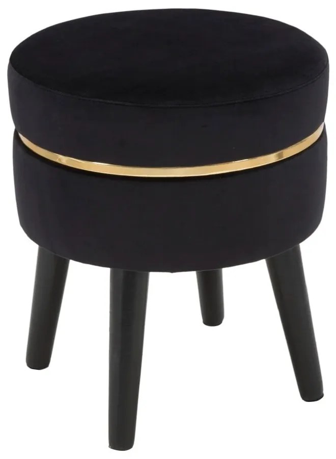 Черна табуретка с тапицерия Paris, ⌀ 35 cm - Mauro Ferretti