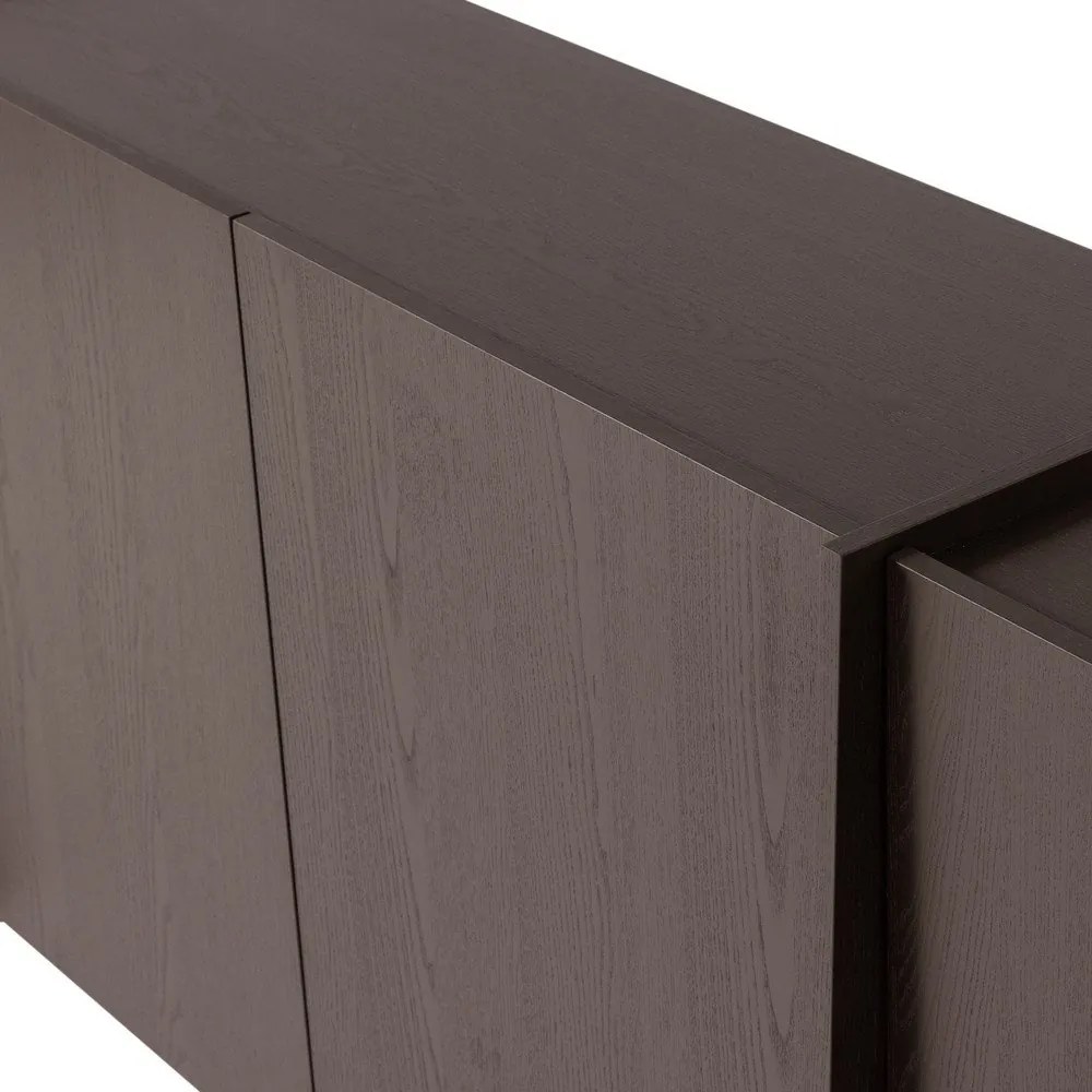 Тъмнокафяв скрин от декор от ясен 200x85x44 cm Brock – WOOOD