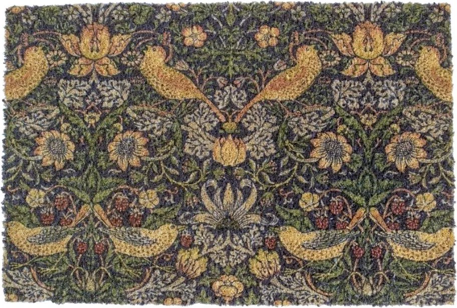Изтривалка от кокосови влакна 40x60 cm William Morris Strawberry Thief – Artsy Doormats