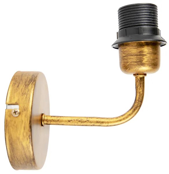 Винтидж стенна лампа златиста без абажур - Matt