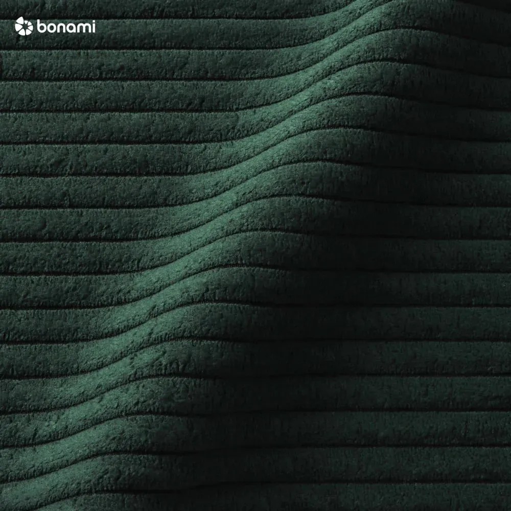 Тъмнозелен разтегателен ъглов диван от рипсено кадифе (десен ъгъл/"U" форма) Brave Dave – Miuform