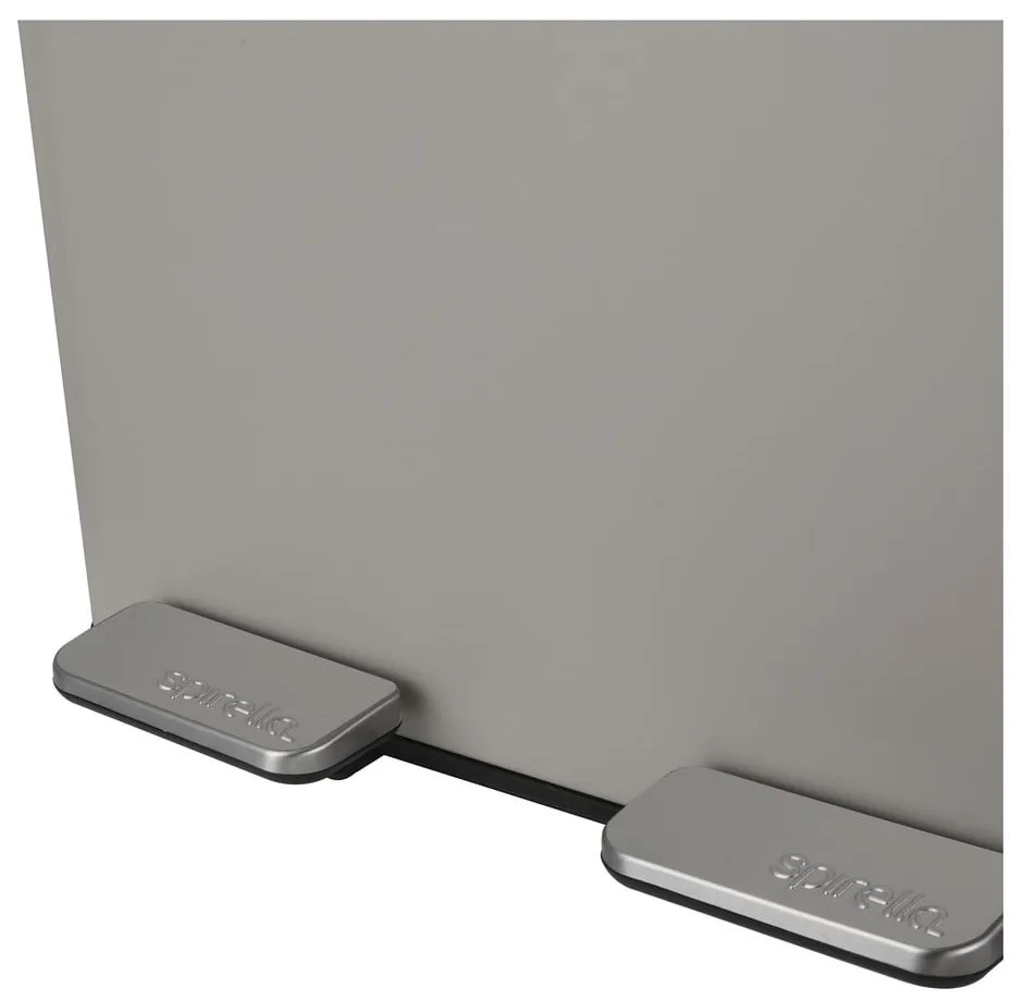 Кафяво-сиво стоманено кошче за боклук 2x30 l за рециклиране с педал Aliya – Spirella