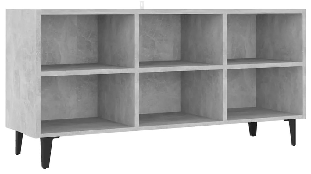 805954 vidaXL ТВ шкаф с метални крака, опушен дъб, 103,5x30x50 см