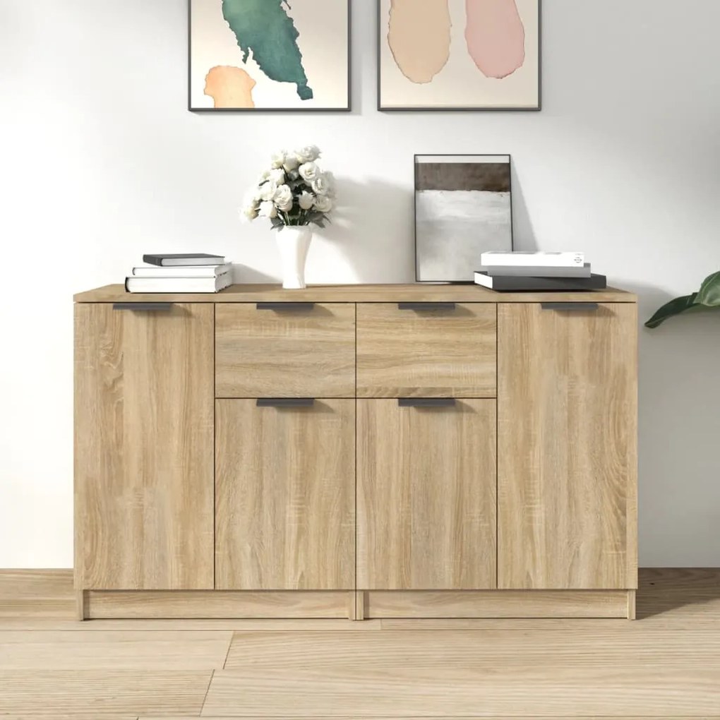 3115814 vidaXL Сайдборди, 2 бр, дъб сонома, 60x30x70 см, инженерно дърво
