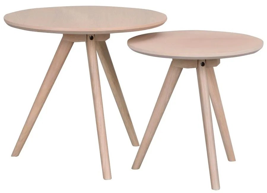 Кръгли странични масички в комплект 2 бр. от масивен дъб ø 50 cm Yumi – Rowico