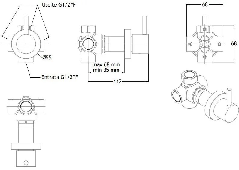 Стенен дефлектор Eurorama Tonda-Chrome