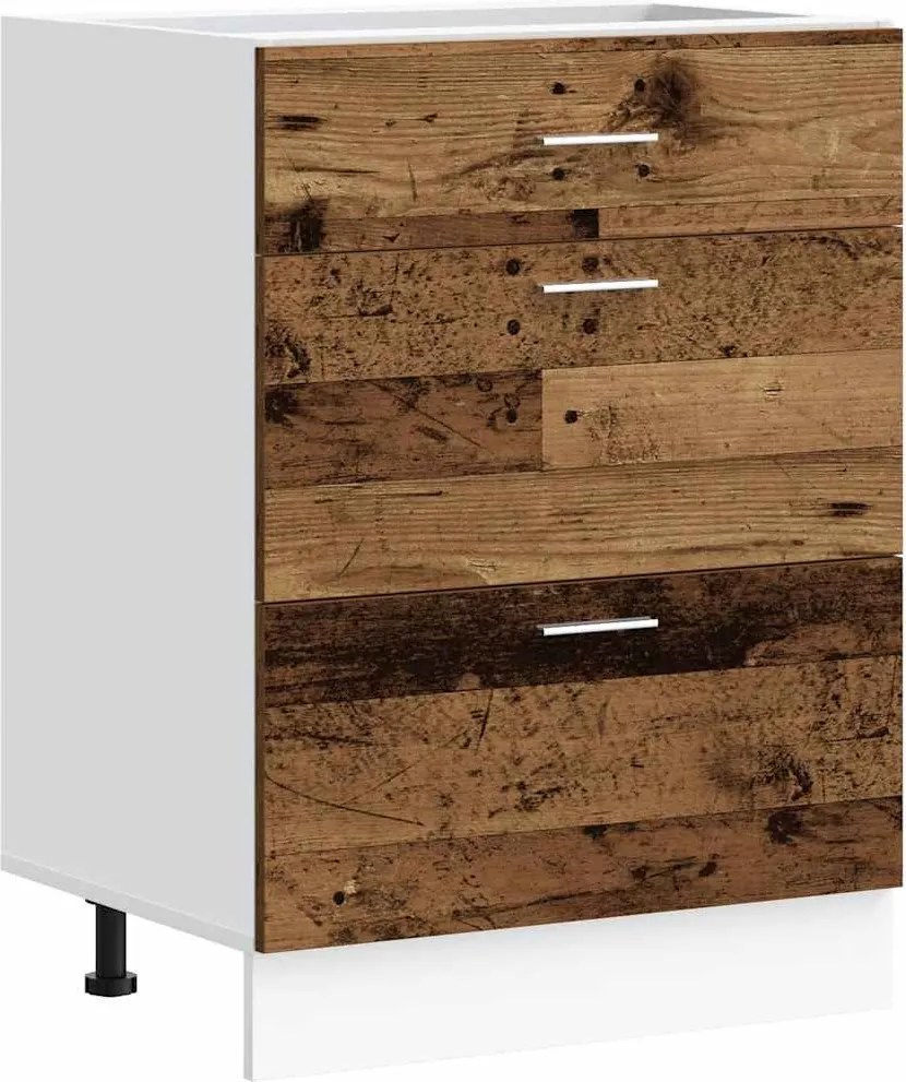 854257 vidaXL Кухненски шкаф "Lyon" Старо дърво Инженерно дърво