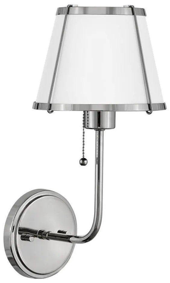 Hinkley HK-CLARKE1-PN-WH - Аплик CLARKE 1xE27/40W/230V хром/бял