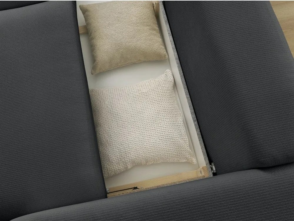 Черен сгъваем/с място за съхранение диван 265 cm Ezechiel – Bobochic Paris