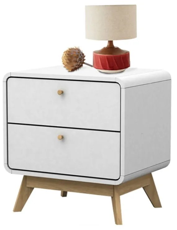 Бяло нощно шкафче Caitlin - Støraa