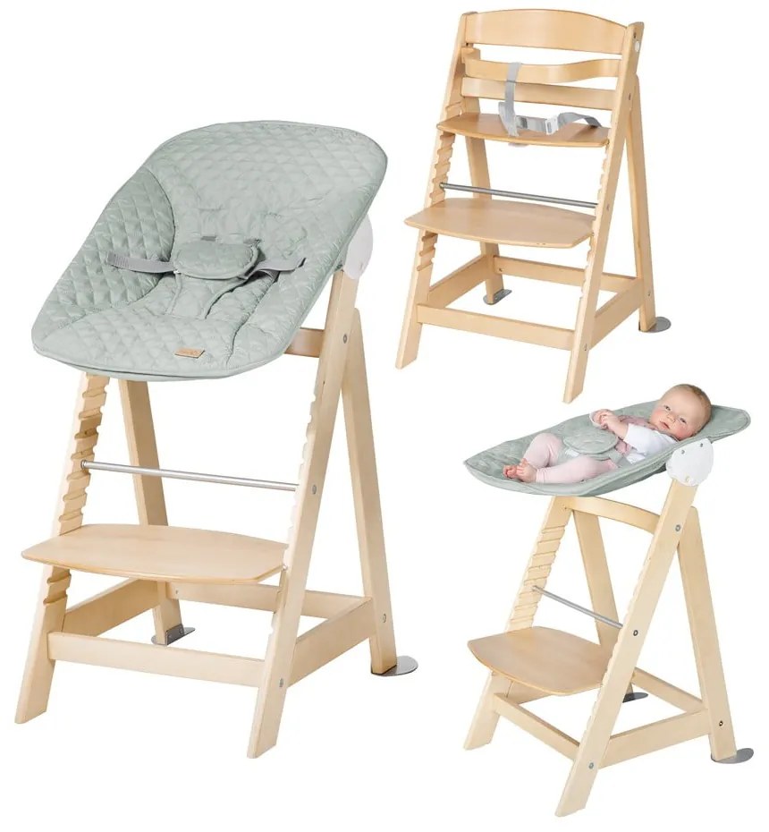 Стол за хранене в светлозелен и естествен цвят Style Born Up 2in1 – Roba