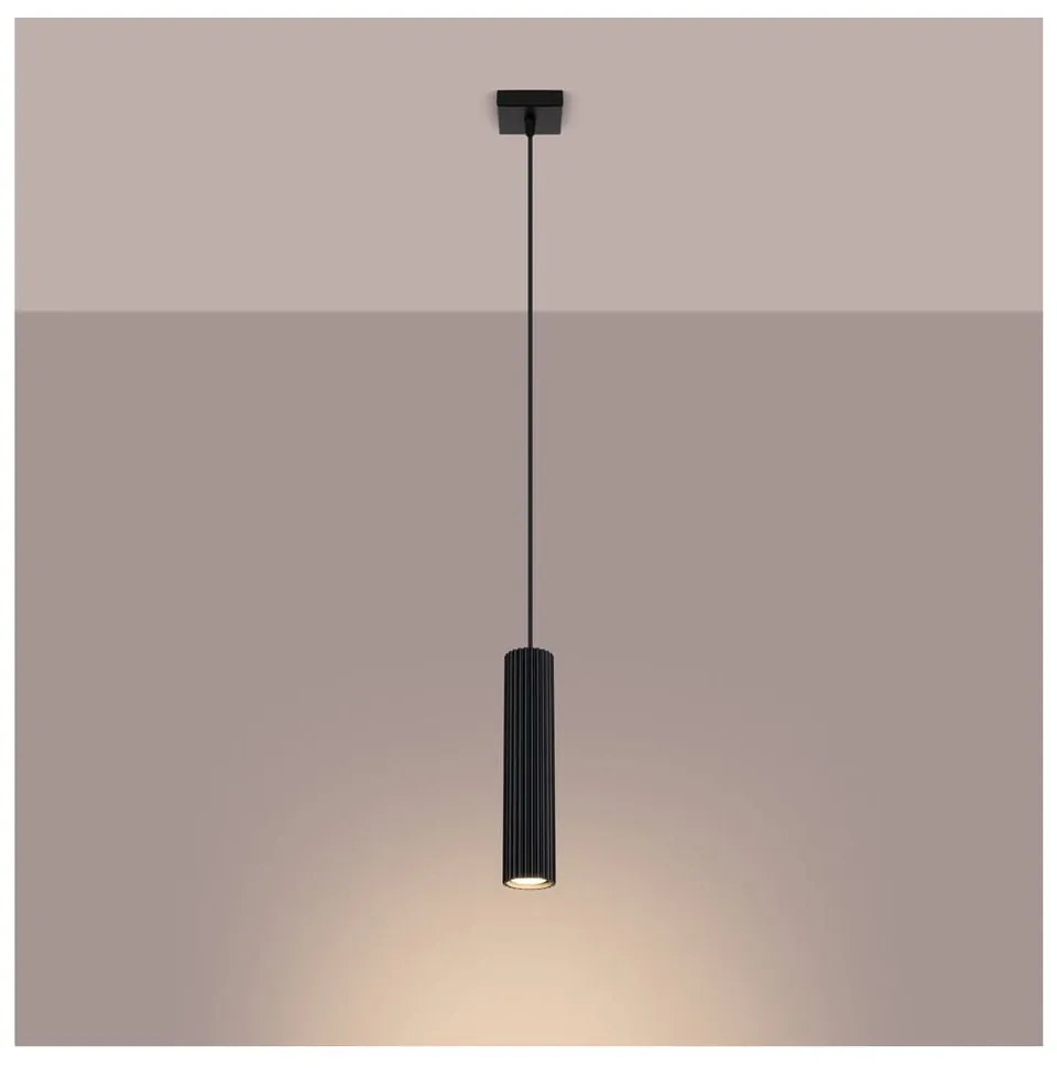 Черно висящо осветително тяло Gleam – Sollux