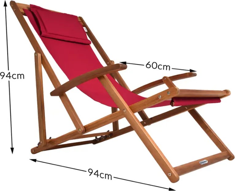 Сгъваем регулируем градински шезлонг от акациева дървесина Зелено