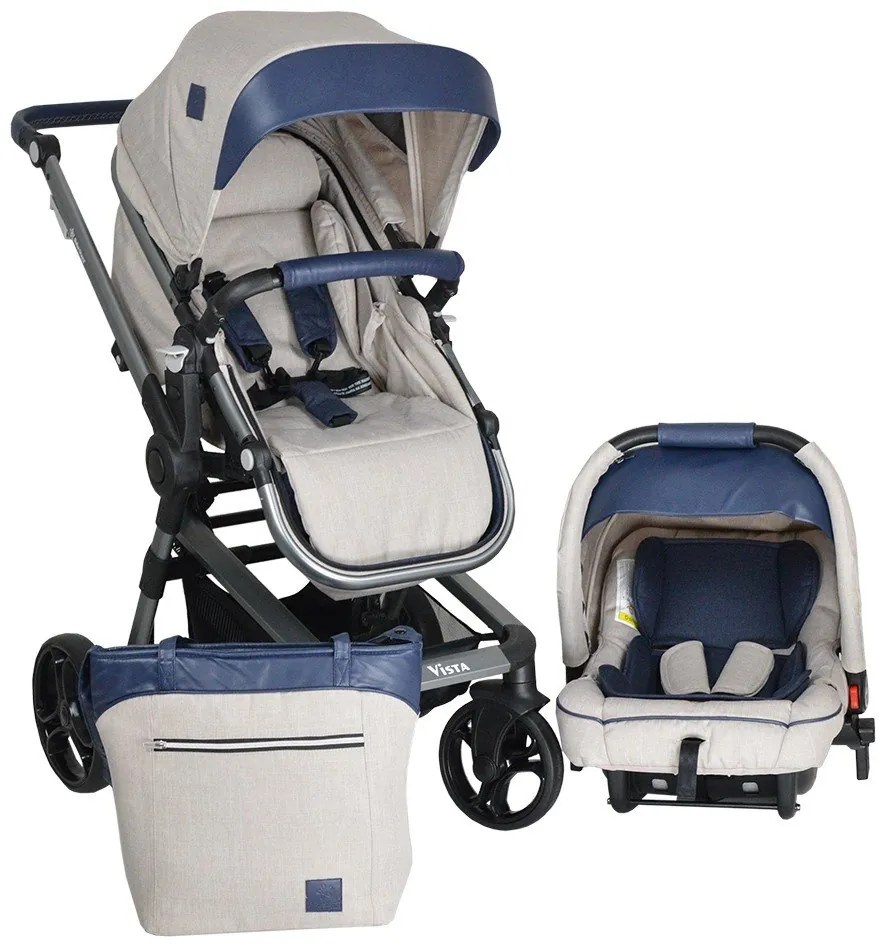 Детска количка Bebe Stars Vista 3 in 1-Blue