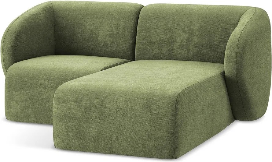 Зелен шенилов ъглов диван (десен ъгъл) Lani – Makamii