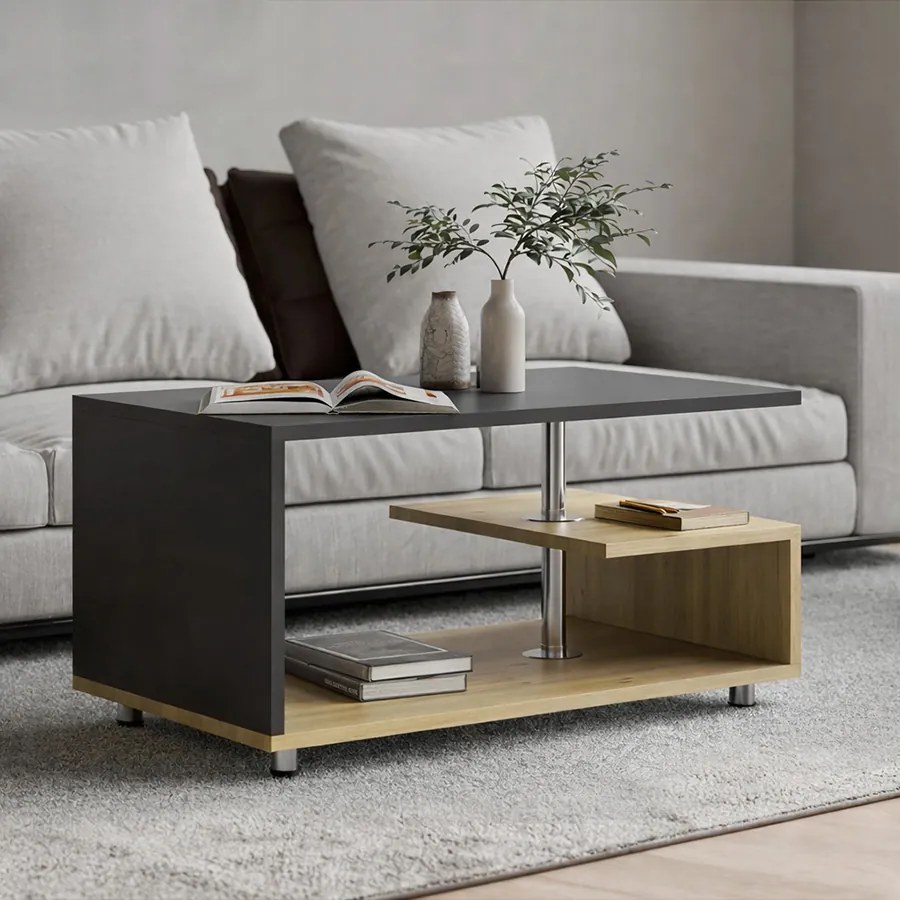 Модерна масичка за кафе Orlando с долен рафт - 95×55×50 cm Кафяво