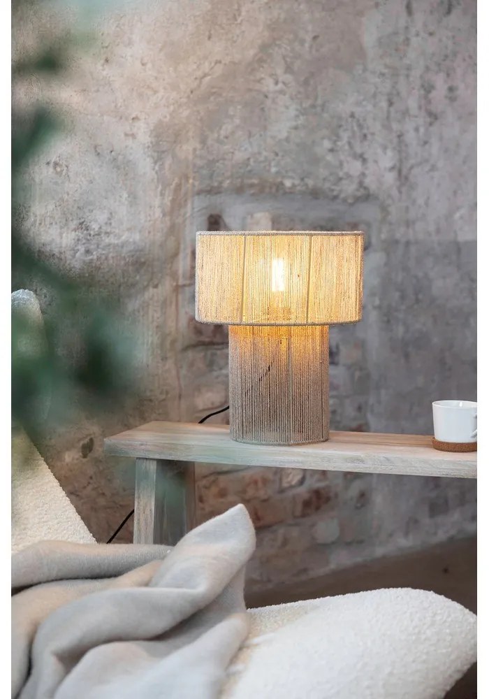 Настолна лампа в естествен цвят с абажур от юта (височина 38 cm) Soga – Markslöjd