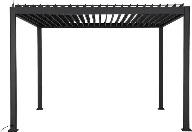 Електрическа беседка Hesperide Evora, Алуминий, Графит, 3.6x3.6 m