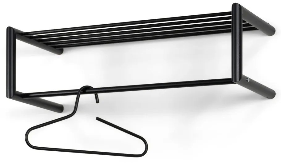 Черна метална стенна закачалка с рафт 80 cm Smooth – Spinder Design