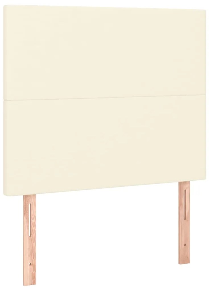 3116138 vidaXL Табла за легло, кремава, 100x5x118/128 см, изкуствена кожа
