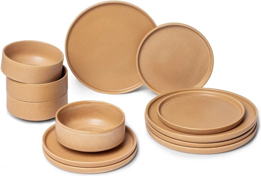 Керамичен тухленооранжев комплект от 12 части Malia - Bonami Selection