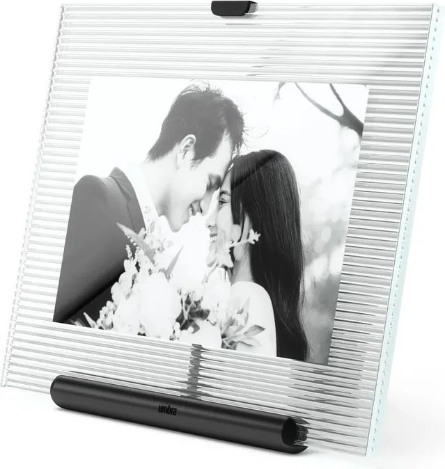 Черна стъклена стояща рамка 16x20 cm Flute – Umbra