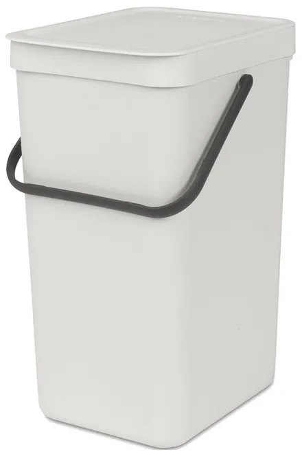 Кош за разделно събиране на боклук Brabantia Sort&Go 1005516, 16 л, Дръжка, Възможност за стенен монтаж, Светлосив